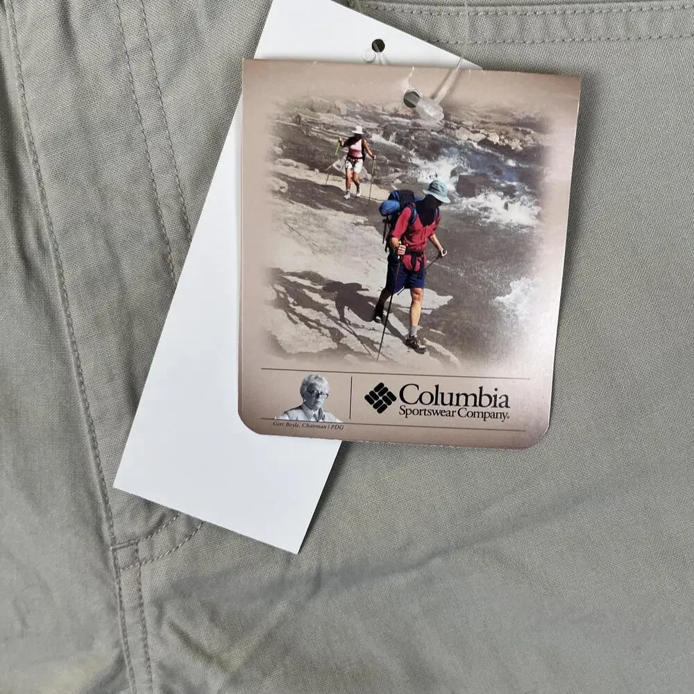 VTG Columbia Shorts Womens 6 Beige Hiking Cargo Elastic Waist Elkhorn II Fossil